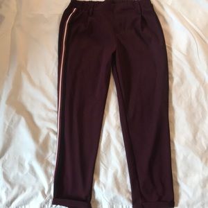 Maroon straight leg pants